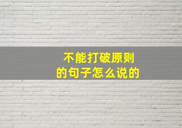 不能打破原则的句子怎么说的