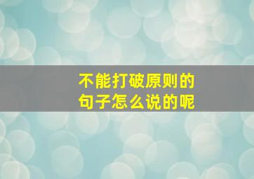 不能打破原则的句子怎么说的呢