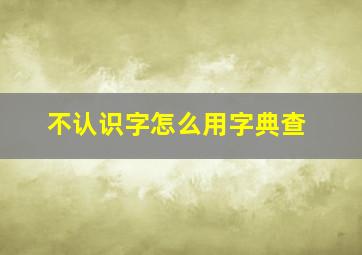 不认识字怎么用字典查