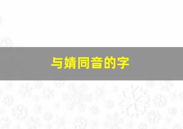 与婧同音的字