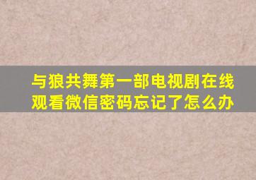 与狼共舞第一部电视剧在线观看微信密码忘记了怎么办