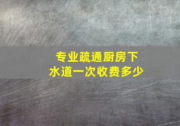 专业疏通厨房下水道一次收费多少