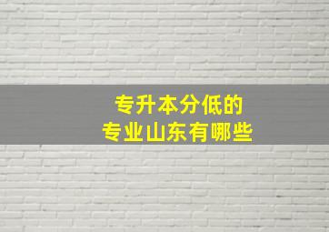 专升本分低的专业山东有哪些