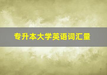 专升本大学英语词汇量