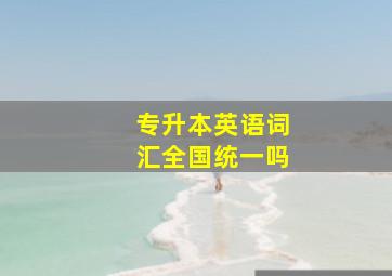 专升本英语词汇全国统一吗