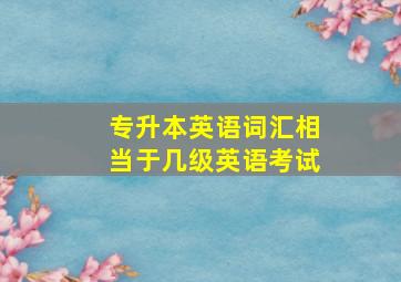 专升本英语词汇相当于几级英语考试