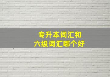 专升本词汇和六级词汇哪个好