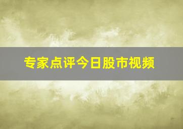 专家点评今日股市视频