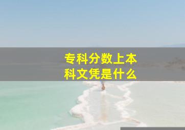 专科分数上本科文凭是什么