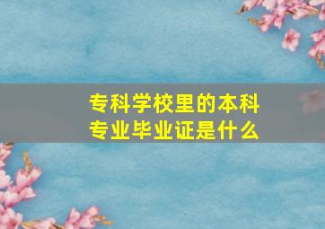 专科学校里的本科专业毕业证是什么