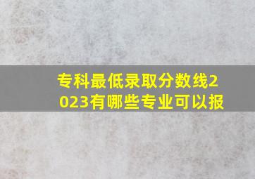 专科最低录取分数线2023有哪些专业可以报