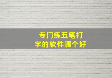 专门练五笔打字的软件哪个好