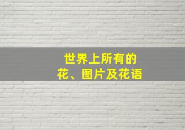 世界上所有的花、图片及花语