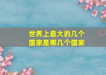 世界上最大的几个国家是哪几个国家