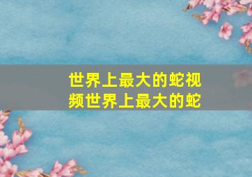 世界上最大的蛇视频世界上最大的蛇