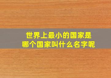 世界上最小的国家是哪个国家叫什么名字呢