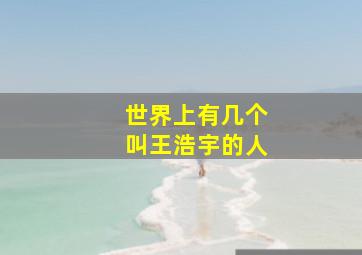 世界上有几个叫王浩宇的人