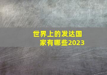 世界上的发达国家有哪些2023