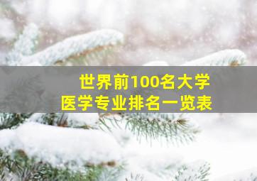 世界前100名大学医学专业排名一览表