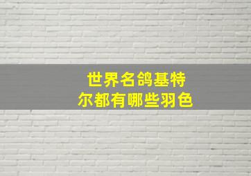 世界名鸽基特尔都有哪些羽色