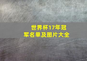 世界杯17年冠军名单及图片大全