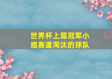 世界杯上届冠军小组赛遭淘汰的球队