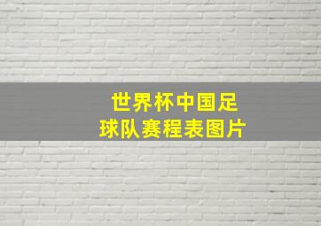 世界杯中国足球队赛程表图片