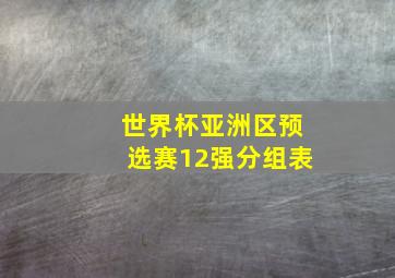 世界杯亚洲区预选赛12强分组表