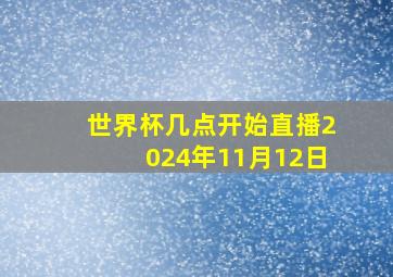 世界杯几点开始直播2024年11月12日