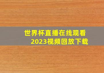 世界杯直播在线观看2023视频回放下载