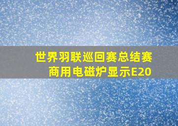 世界羽联巡回赛总结赛商用电磁炉显示E20