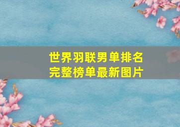 世界羽联男单排名完整榜单最新图片