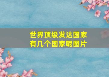 世界顶级发达国家有几个国家呢图片