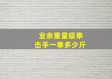 业余重量级拳击手一拳多少斤