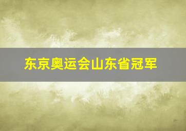 东京奥运会山东省冠军