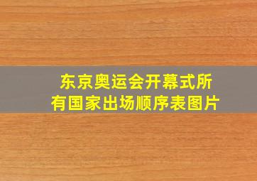 东京奥运会开幕式所有国家出场顺序表图片