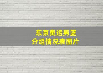 东京奥运男篮分组情况表图片