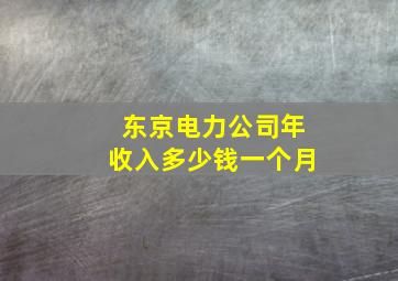 东京电力公司年收入多少钱一个月