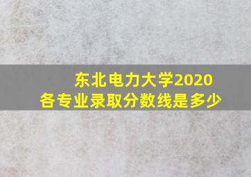 东北电力大学2020各专业录取分数线是多少