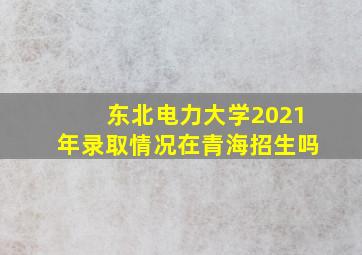 东北电力大学2021年录取情况在青海招生吗