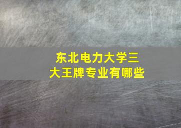 东北电力大学三大王牌专业有哪些