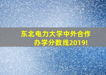 东北电力大学中外合作办学分数线2019!