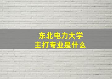 东北电力大学主打专业是什么