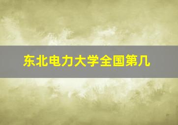 东北电力大学全国第几