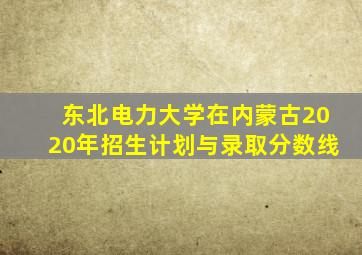 东北电力大学在内蒙古2020年招生计划与录取分数线