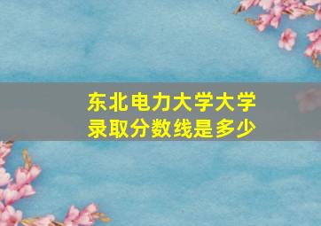 东北电力大学大学录取分数线是多少