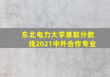 东北电力大学录取分数线2021中外合作专业