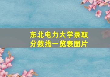 东北电力大学录取分数线一览表图片