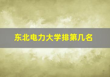 东北电力大学排第几名