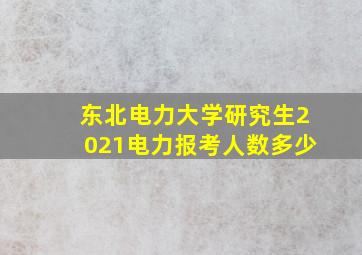 东北电力大学研究生2021电力报考人数多少